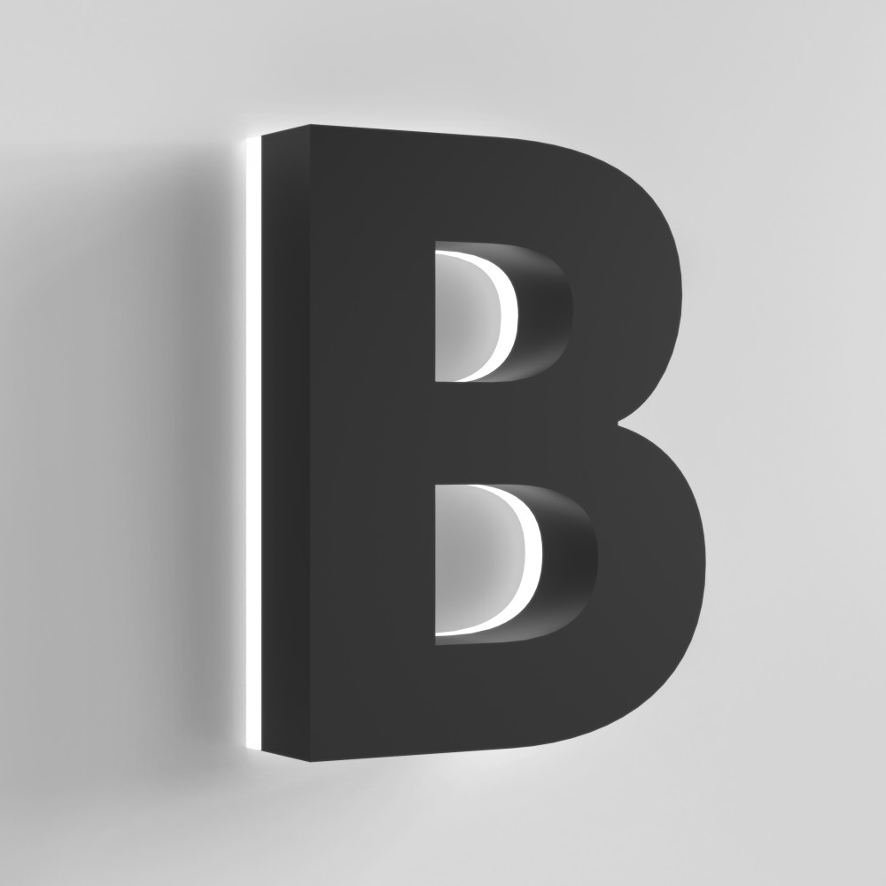 Channel letter sign detail: Type 5 – Exposed Acrylic Back – Halo Lit