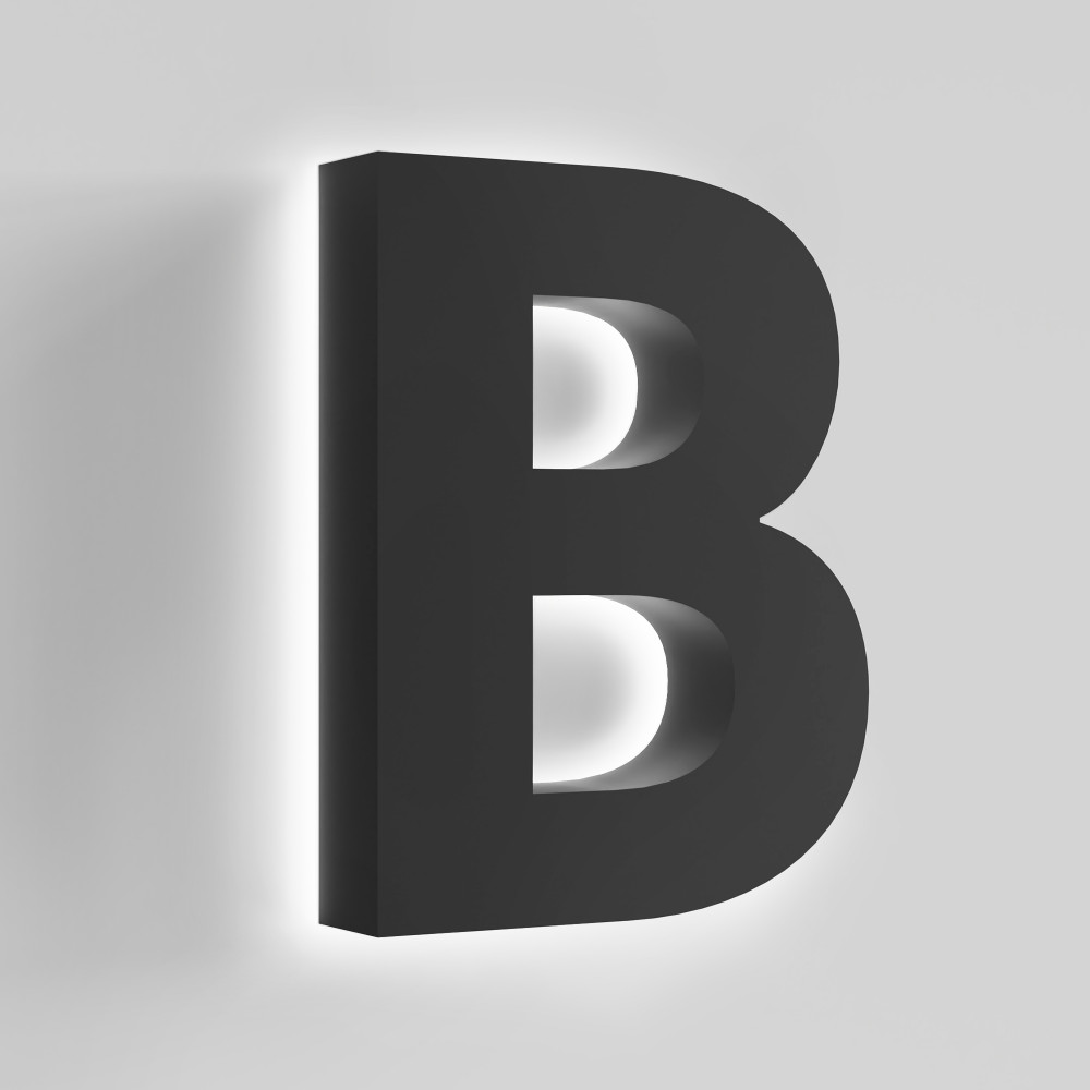 Channel letter sign detail: Type 4 – Hidden Back/ Halo Lit
