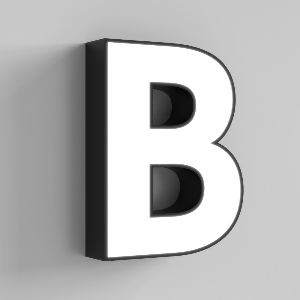 Channel letter sign detail: Type 6 – Inset Acrylic Face Lit / With Border (No Trimcap)